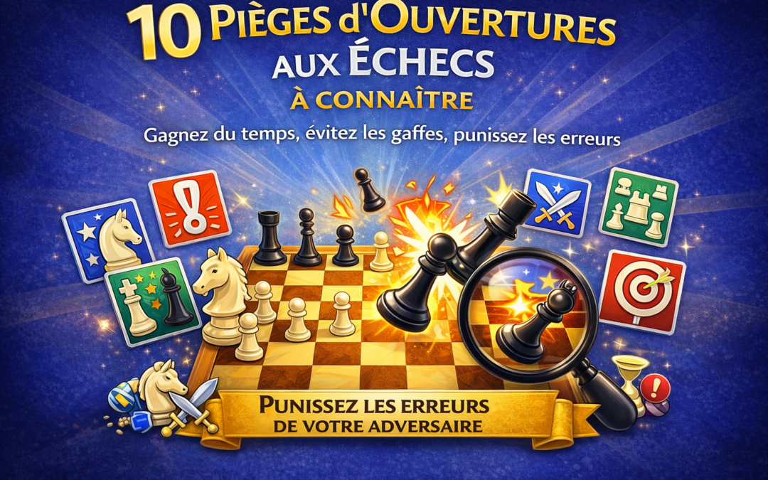 10 pièges d’ouvertures aux échecs (à connaître) : gagnez du temps, évitez les bourdes, punissez les erreurs