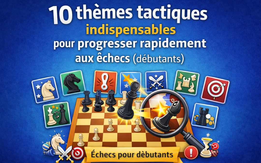 10 thèmes tactiques indispensables pour progresser rapidement aux échecs (débutants)